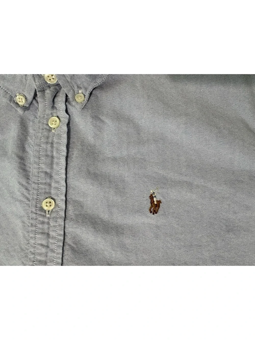 Polo Ralph Lauren Blue Cotton Oxford Button Down Shirt Kids Size 18 Preppy